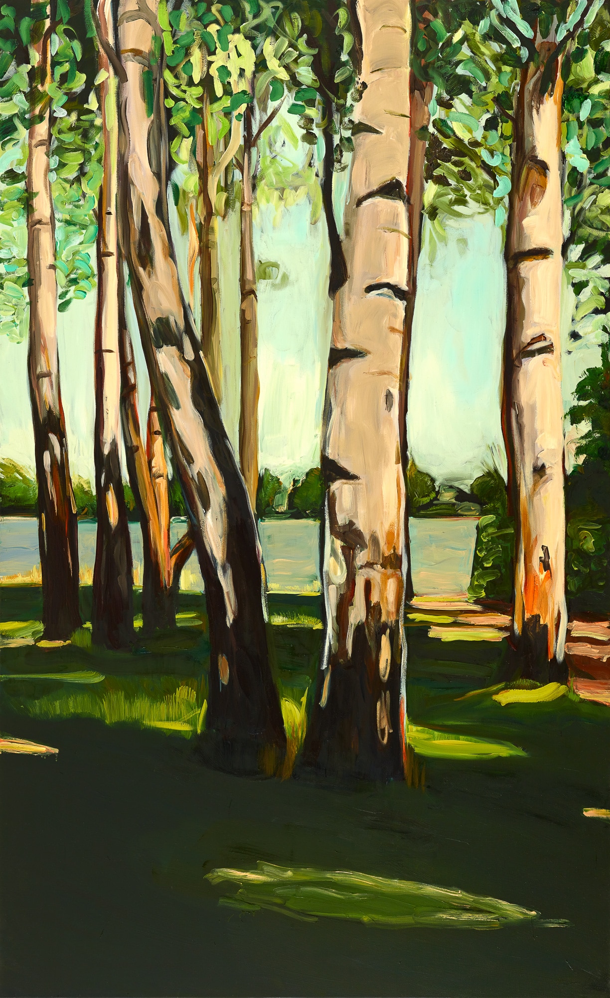 Die Liebermanns´schen Birken, 2016, Öl auf Leinwand, 180 × 120 cm