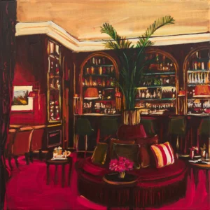 Fly me to the moon, 2025, Öl auf Leinwand, 50 x 50 cm